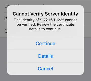 Cannot Verify Server