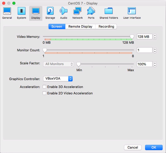 Settings - display