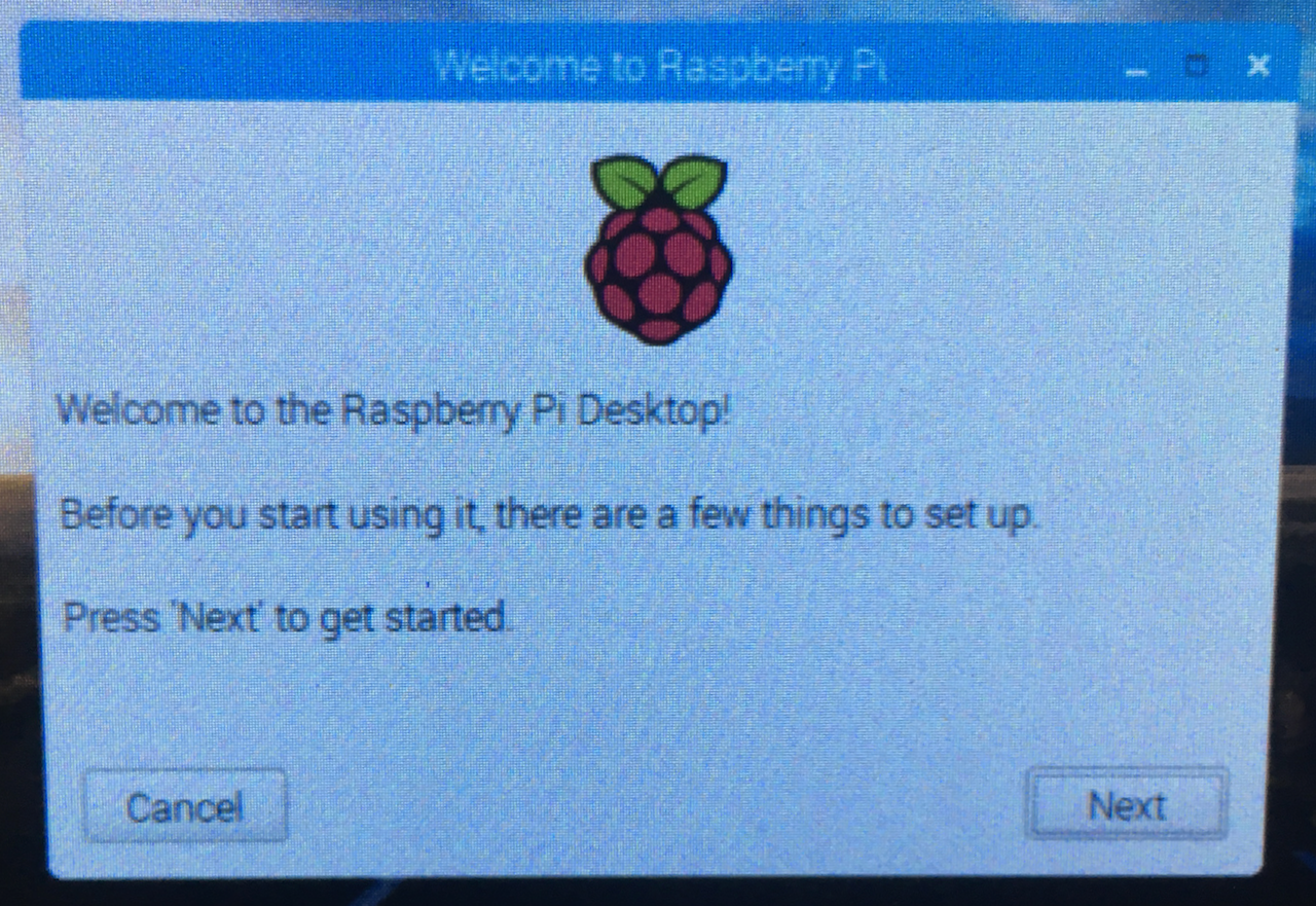 Raspberry Pi setup screen