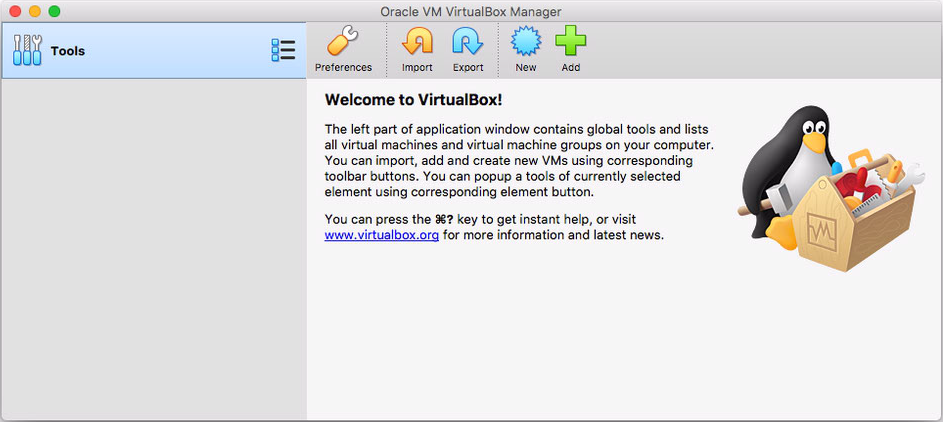 VirtualBox Welcome